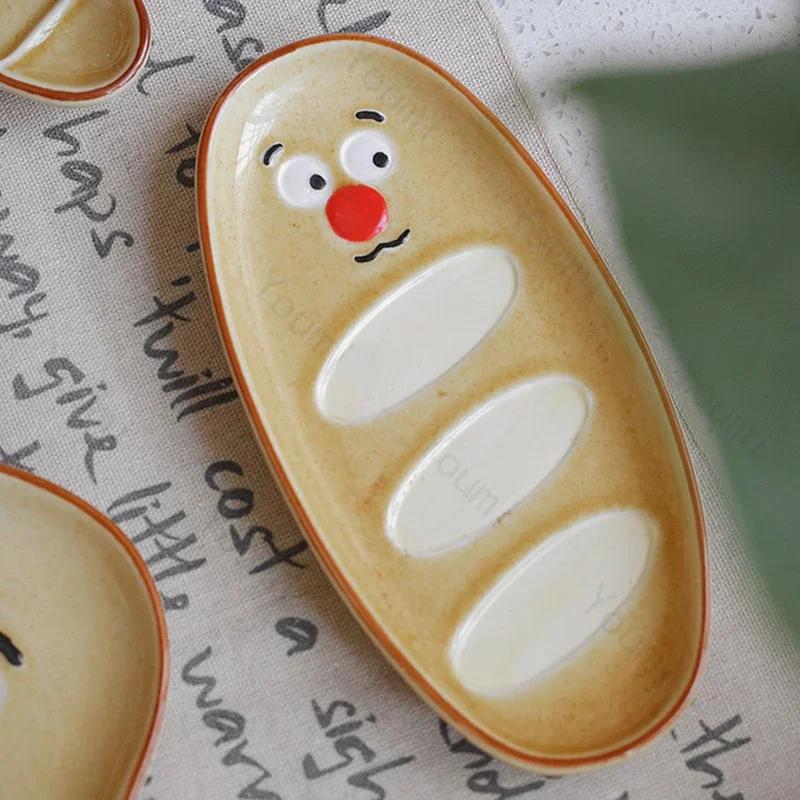 Креативные квадратные керамические тарелки, симпатичные тарелки для послеобеденного чая, закусок, десертов, домашних завтраков, фруктов, сэндвичей, уникальная посуда