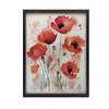 Red Poppies In Watercolor Red Poppies In Watercolor, 30X40 Cm, Gold Aluminum Frame, 230 Gsm Matte Paper