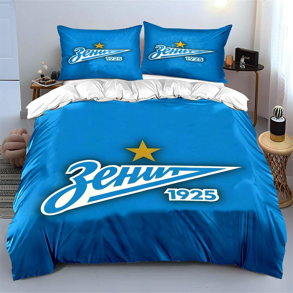 Blue background, "Zenit" logo. Bedding sets Duvet cover sets Duvet covers Pillowcases(1 * Duvet Cover 2 * Pillowcases, without duvet insert)