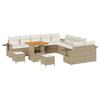 VidaXL Ensemble de canapé de jardin 13 pcs Beige polyrotin, Canapé modulable pour jardin et terrasse, résistant aux UV, 3363751