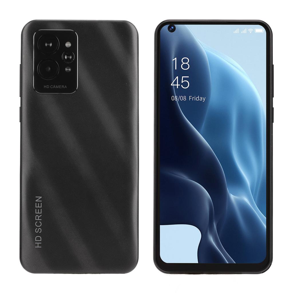 Смартфон 6,82 дюйма HD IPS с отверстием в экране, 4 ГБ 64 ГБ, Dual Sim, разблокировка по лицу, для Android 11, 100–240 В