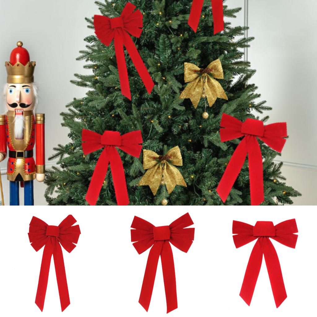 Tree Bow Christmas Decoration Diy Pendant Party Home Red Ornament Gifts Holiday