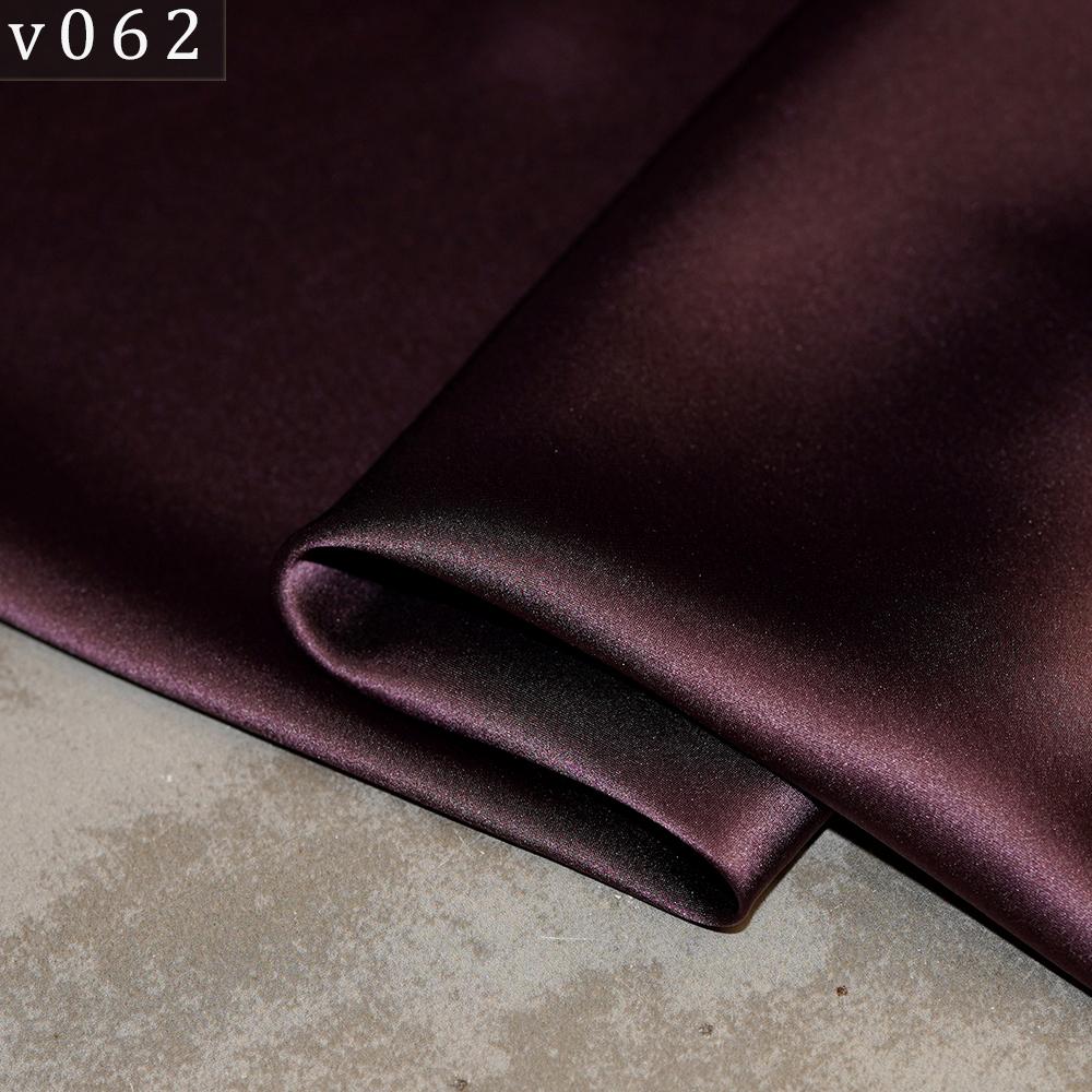 HYSK Natural Genuine Pure 100% Silk Crepe Satin Fabric Silk China Duchess Plain Brown by Meter for Dress Bedding Wedding