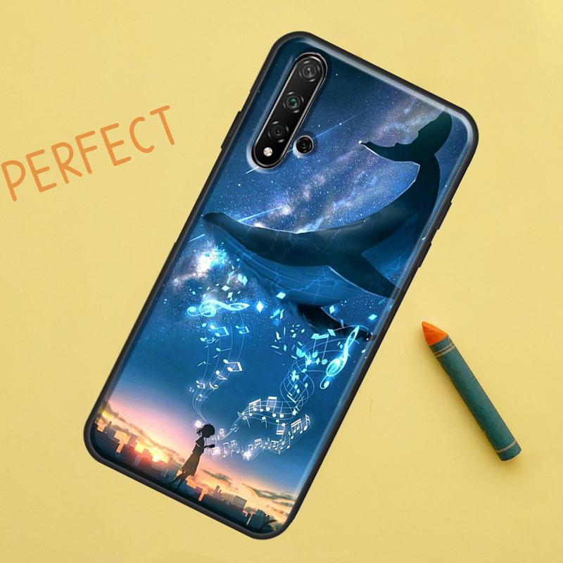 Волшебный чехол 'Летающий кит' для Huawei Nova Y90 Y70 Y61 Y60 9 10 SE Nova 5T 11i 8i 7i 3i P20 P40 P30 Lite P60 Pro