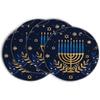 Artoid Mode Menorah Star Olives Hanukkah Placemats Set of 4, 12x18 Inch Chanukah Holiday Table Mats for Party Kitchen Dining Decoration