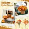 Искусственные цветы для улицы, осенние, имитация зеленых растений для кашпо на крыльце, украшение на День благодарения - искусственные растения для сада, камина, входной двери