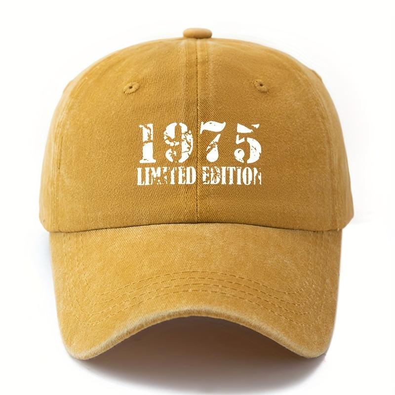 Унисекс Бейсболка с принтом и буквой 1975 LIMITED EDITION Шляпа с изогнутым козырьком Стирка Ретро Легкая для улицы Кепка
