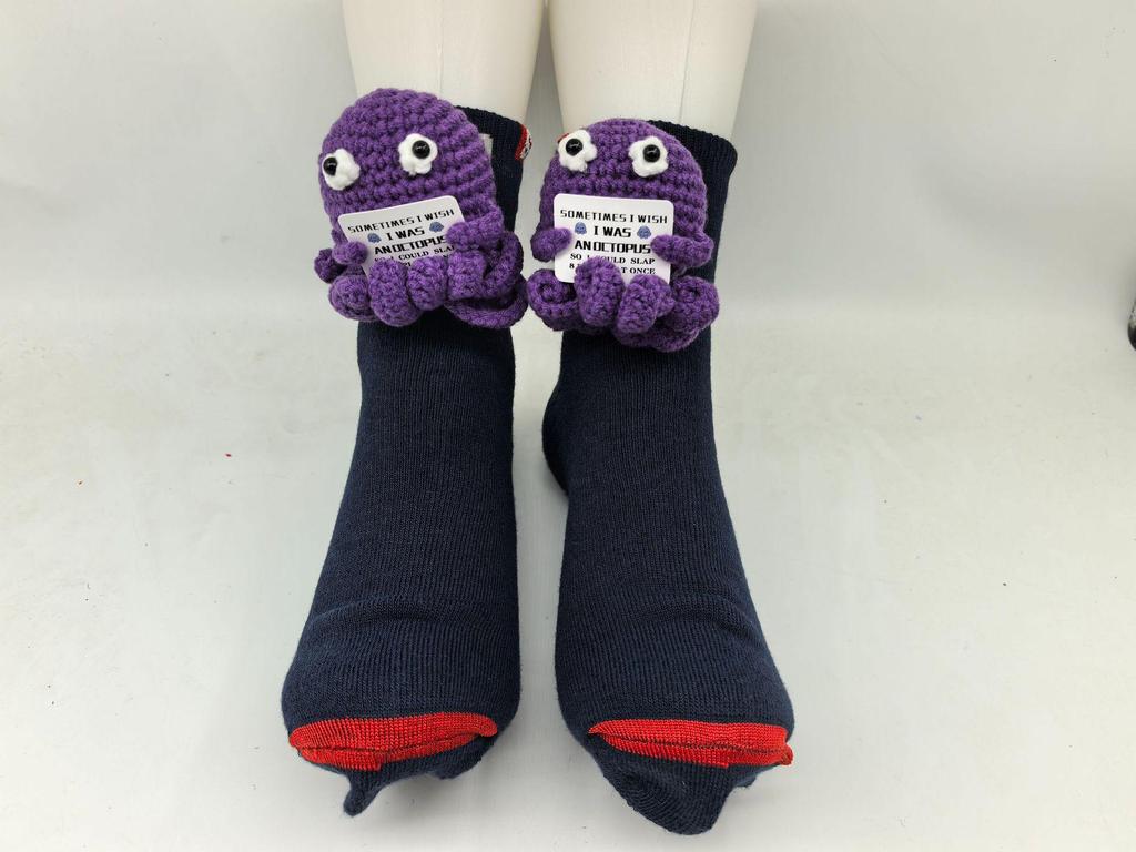 Уютные рождественские вязаные носки с животными - Теплые и милые для осени и зимы