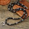 Vintage Moon Pendant Necklace With Geometric Design For Men And Women