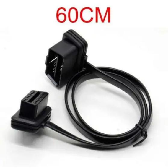 100cm 60cm Flat Thin As Noodle OBD2 OBDII OBD 16Pin ELM327 Male To Female Elbow Extension Cable Diagnostic Scanner Connector