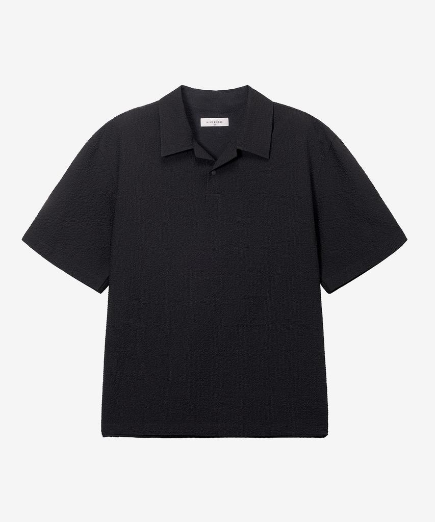 MINDBRIDGE [Air Cool] Two-Tone Seersker Pullover Semi-Overfit Short Sleeve Shirt - 2 Colors