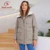 HaiLuoZi Новинка 2023 года, зимний пуховик, женский короткий классический дизайн с вырезом и мехом, женские парки на молнии с карманом, женское пальто 1112