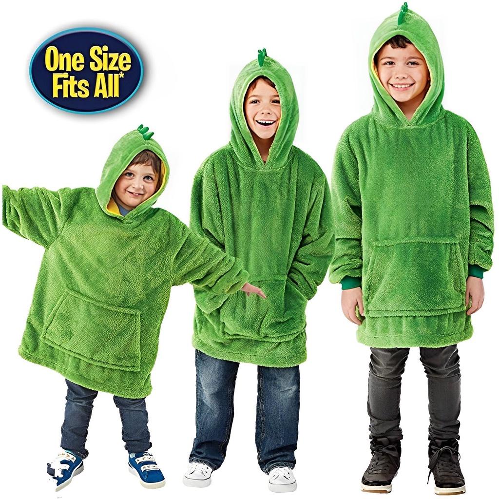 Детский супермягкий плюшевый зимний флисовый теплый худи-одеяло гигантского размера