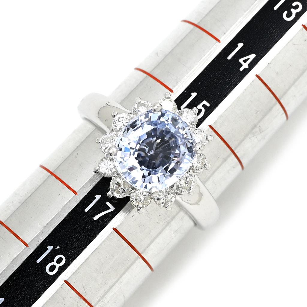 NON BRAND - Sapphire 3.27ct DiamondRing ring Pt900/sapphire #16(JP Size) Array