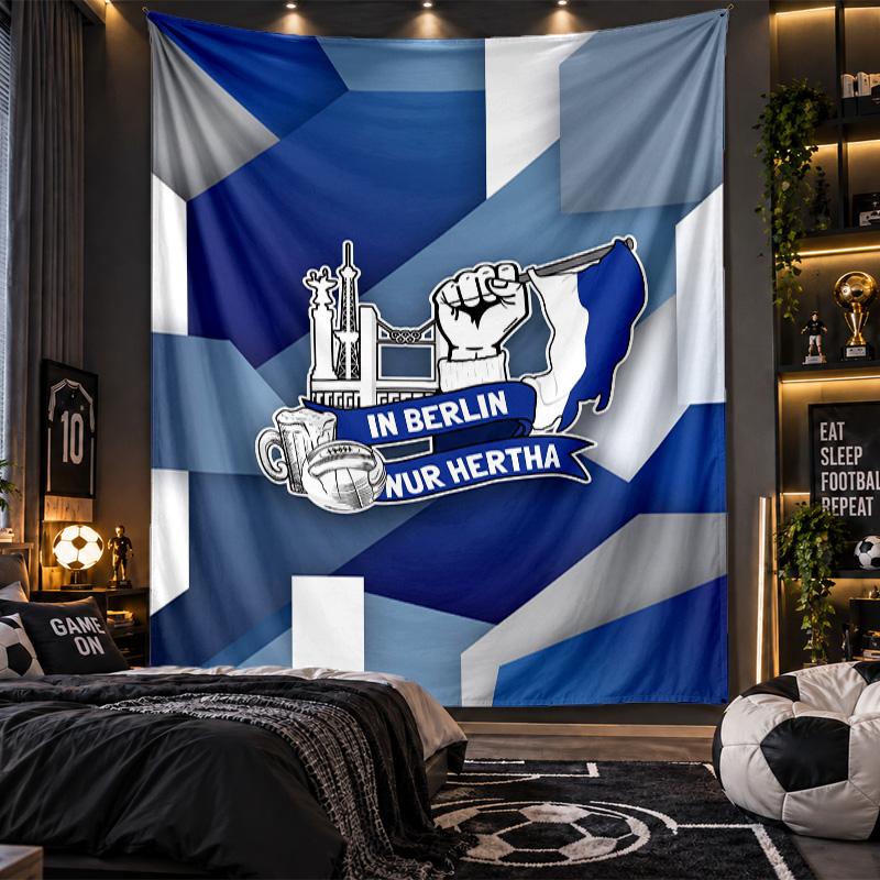 Wall Hanging Tapestry hertha bsc FC Print Cloth for Living Room Bedroom Home Decor