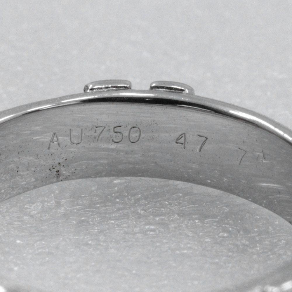 Hermes Fidelite Ring H K18 White Gold #4.1(US Size) 4.5g Women Used
