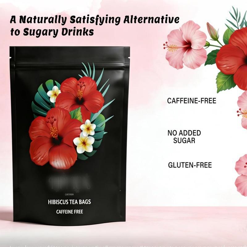 Hibiscus Tea Bags Natural Herbal Tea Caffeine Free Tropical Flower Tea