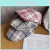 Summer Grid Women Beret Hat Short Brim Cotton Blend Material Sun Block Sunlight