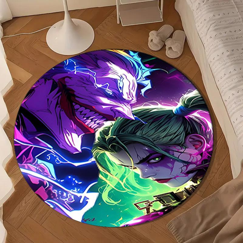 The clown's Fiery Rise Round Rug for Livingroom,Bedroom, Palyroom, Chair Rug, Area rug, Circle Carpet, Large Size Decor Fan Christmas gift