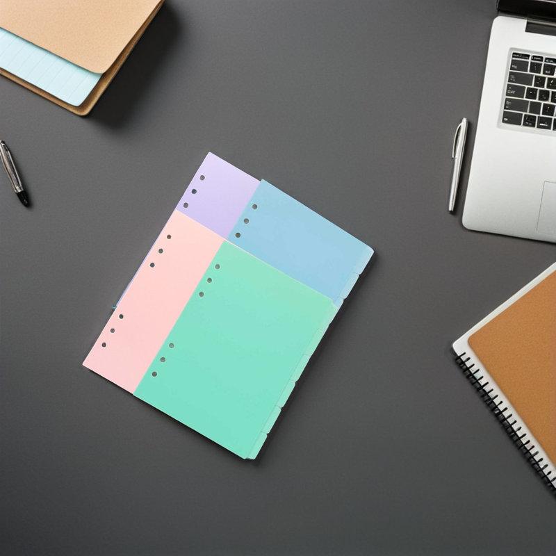 4Sets A5 Ring Binder Index Dividers PP Material Colorful Page Tabs Writable Replacement Dividers for Filing Systems Notebook