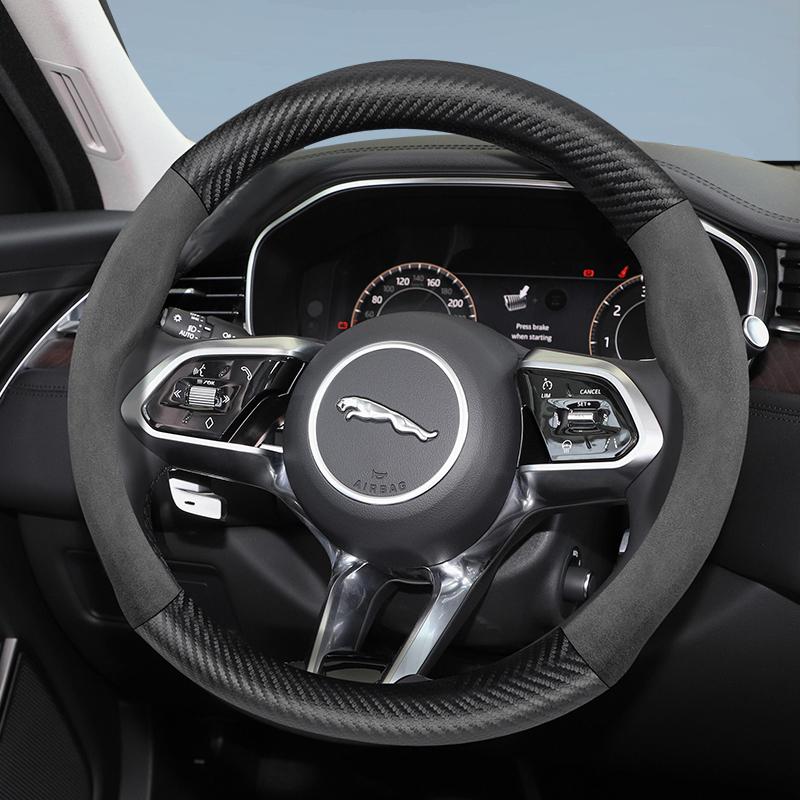 Для JAGUAR Руль из замши и карбона Чехол Подходит для XF XE F-PACE E-PACE I-PACE X250 F-TYPE XJ X S-Type Автомобильные Аксессуары U4
