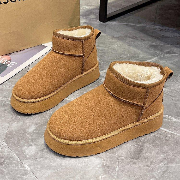 Женские зимние сапоги новые зимние на толстой подошве бархатные утепленные теплые короткие сапоги модные хлопковые сапоги