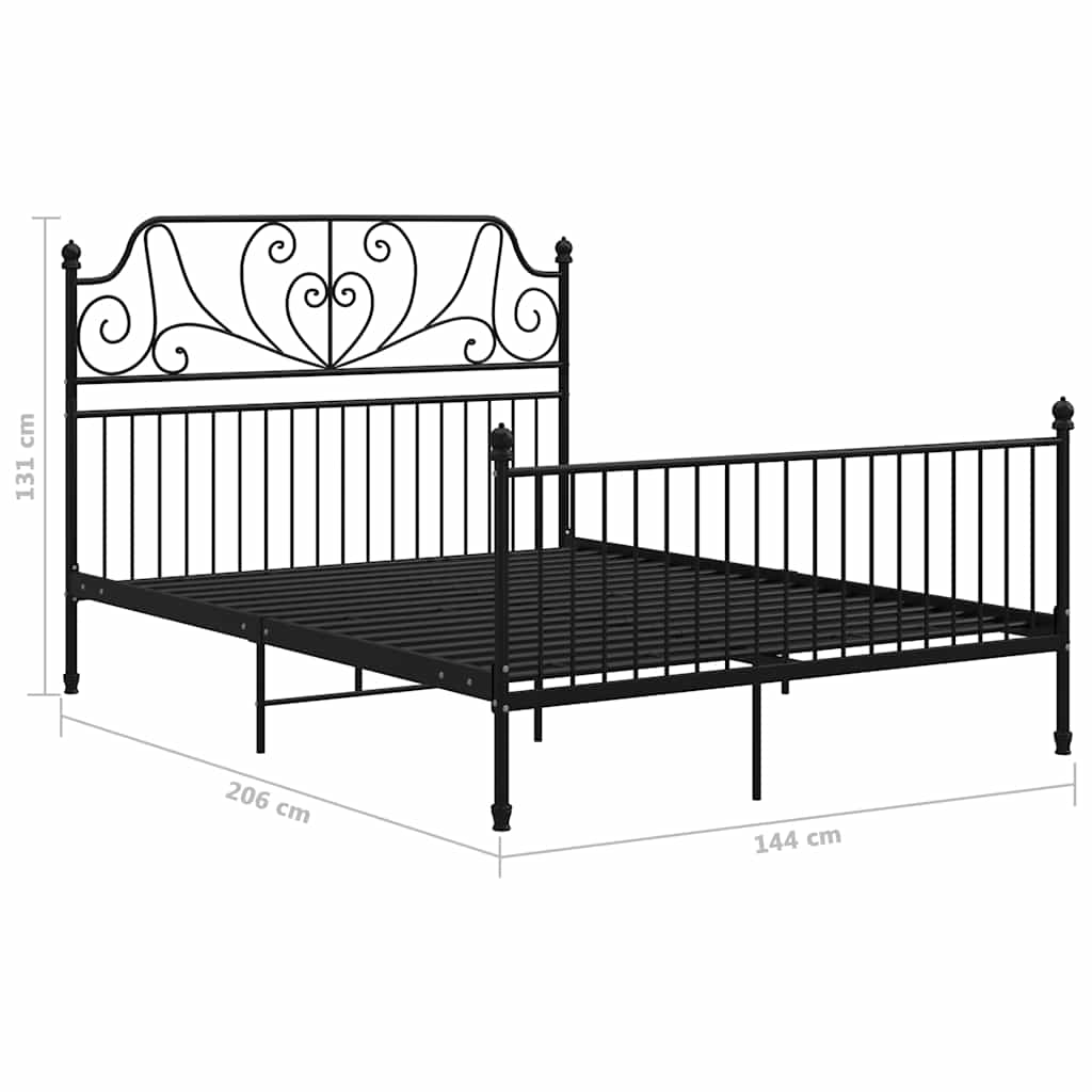 Каркас кровати Черный Металл 140x200 см