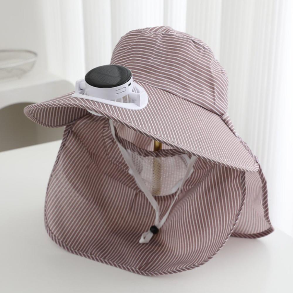 Fashion Solar Fan Face Mask Sun Hat 300mA UV Protection Fisherman's Hat Wide Brim Breathable Tea Picking Work Hat Summer Unisex