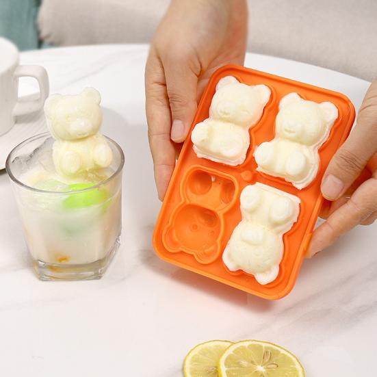 3 шт. формочки для льда в форме медведя, пищевая силиконовая форма для льда для виски, коктейлей, кофе, сока, легко вынимаемая, креативная форма для приготовления кубиков льда