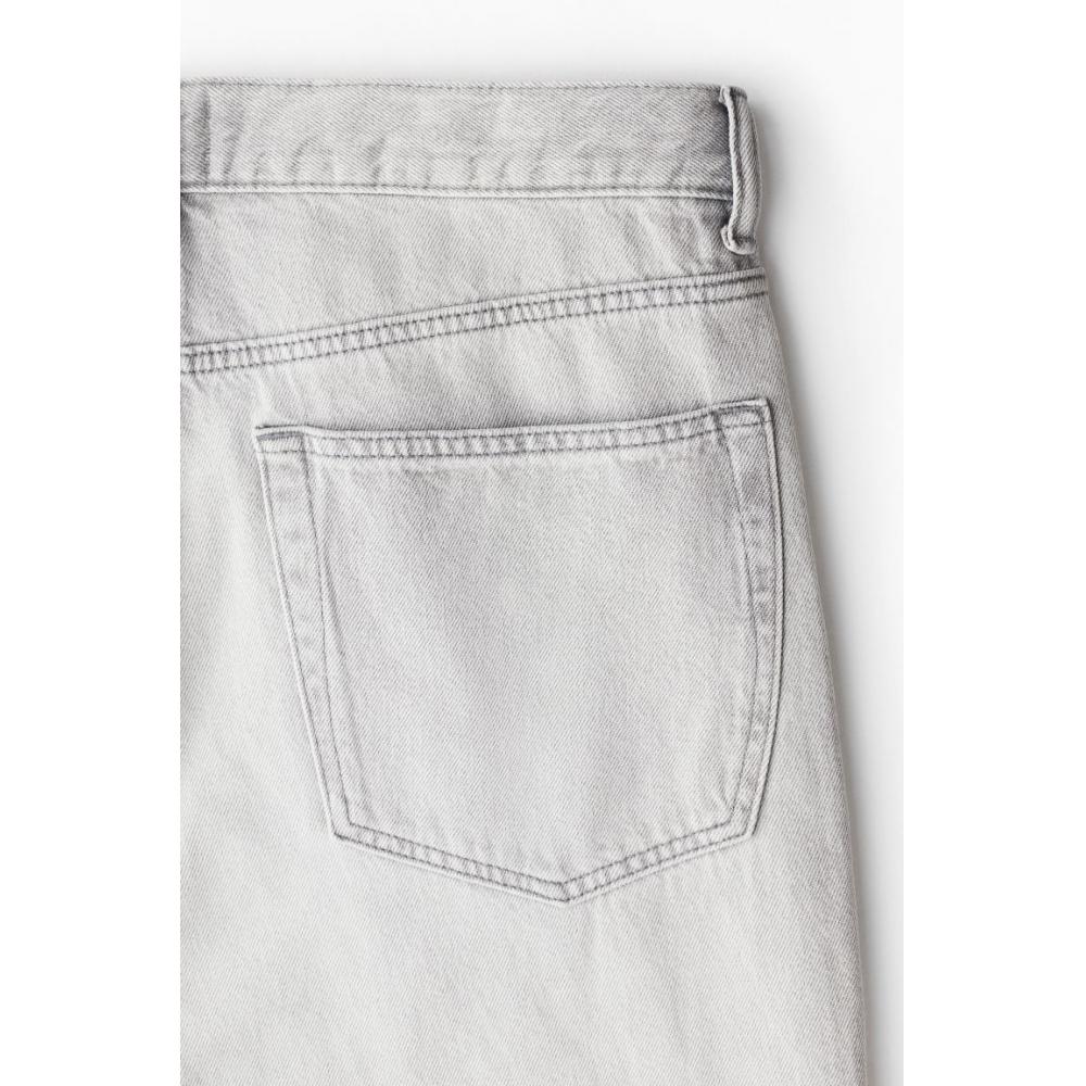 H M Loose HigH Waist Jeans ligHt deniM Grey