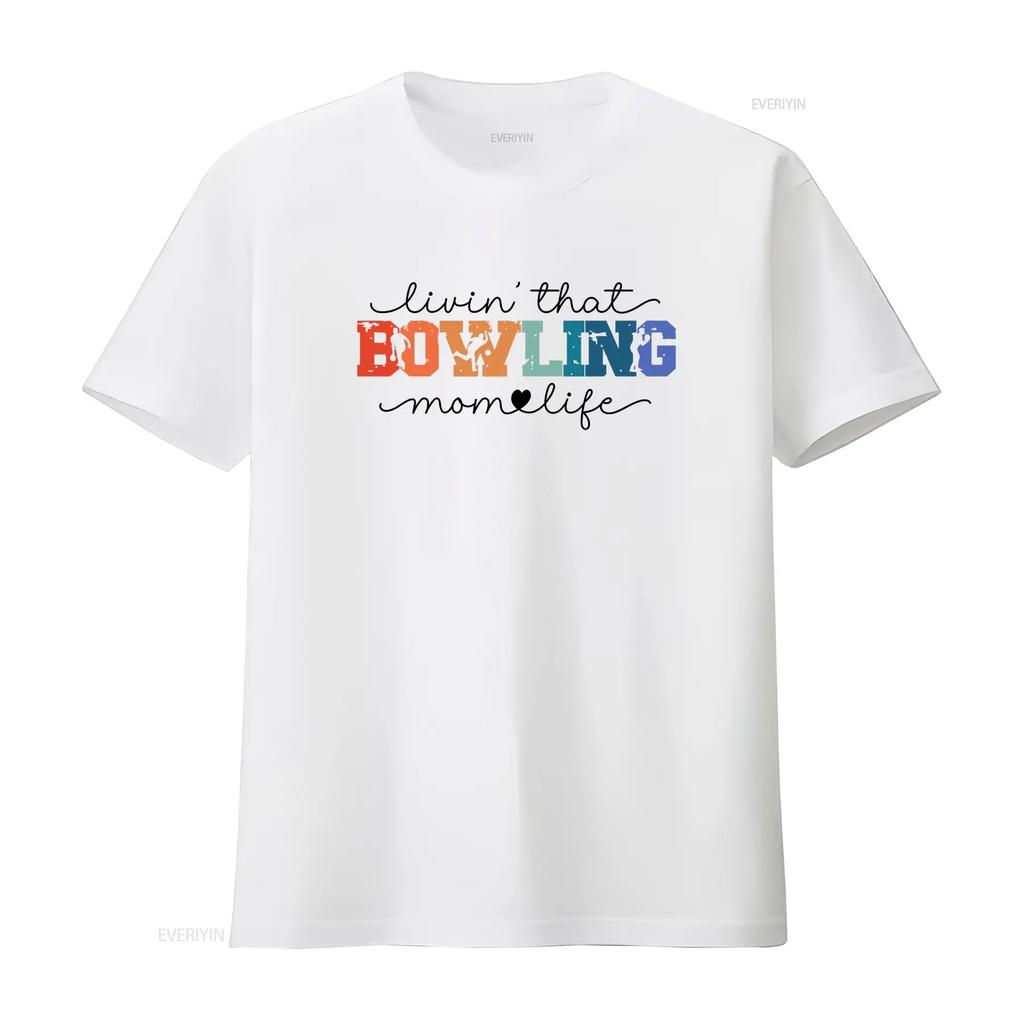 Bowling Mom Retro T Shirt Match Day Woman Collage Playing Team Season Sports School Fan Mama Mothers Birthday vintage Washed
