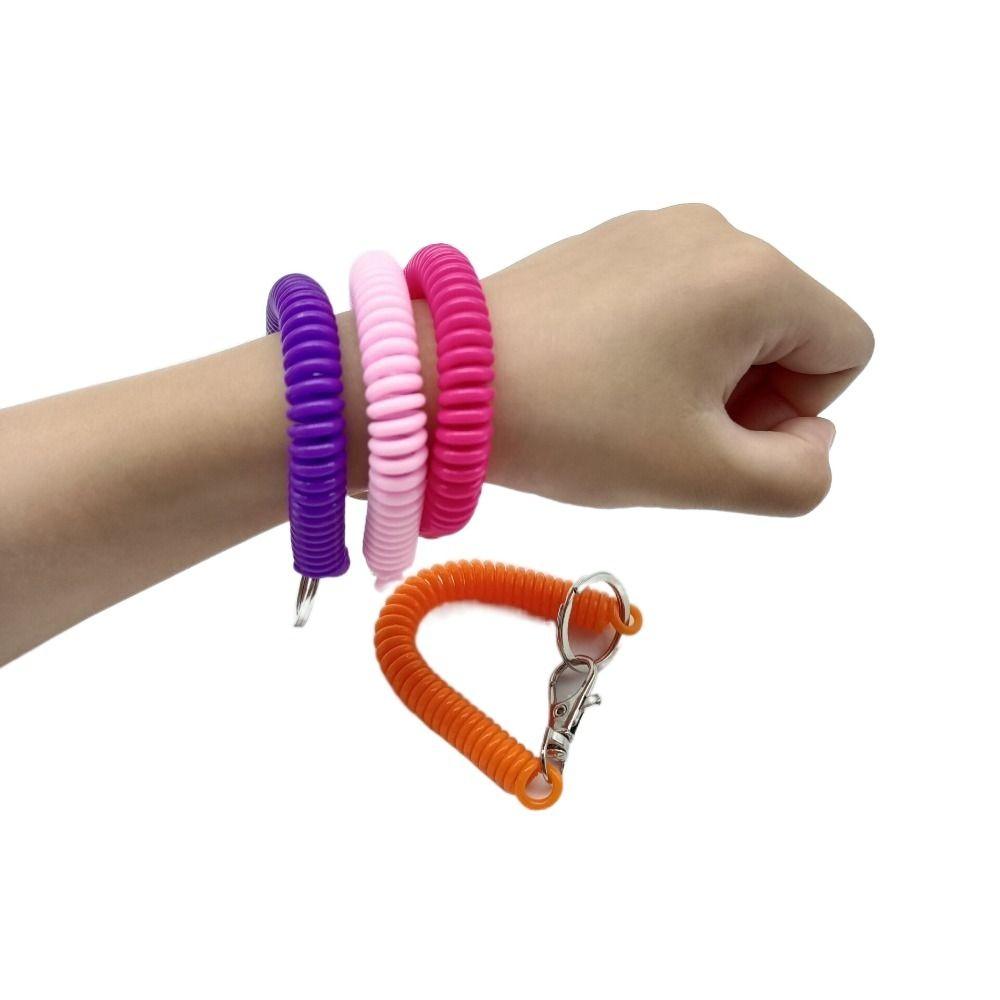Spiral Spring Coil Spring Hook Key Hooks Anti-lost Lobster Clasp Stretch Spring Coil Keyring