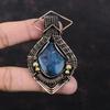 Ruby In Blue Kyanite Pendant Copper Wire Wrapped Pendant Handmade Jewelry Gemstone Pendant Copper Jewelry Gift For Him Unique Design Pendant