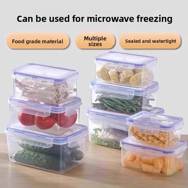 Кухонный холодильник Прямоугольный Утолщенный Микроволновый Жаростойкий Ланч-бокс Овощи и Фрукты Замороженный Герметичный Контейнер для Хранения