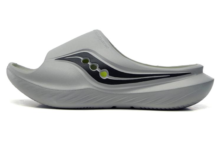 Men's Slippers Saucony Cradle Slip Resistant Abrasion Resistant Slide Slippers Unisex Gray Black