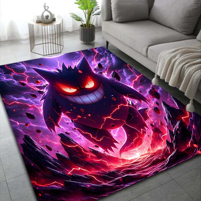 Best Seller! Poke Mon Gengar Area Rug Cute Carpet for Living Room Kids Bedroom Sofa Doormat Kitchen Home Decor,Non-slip Mat Gift