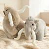 Woolly Mammoth Plush Toy Realistic Fuzzy Stuffed Animal with Long Tusks Cute Ugly-Cute Elephant Doll for Kids Desk Decor And Gift