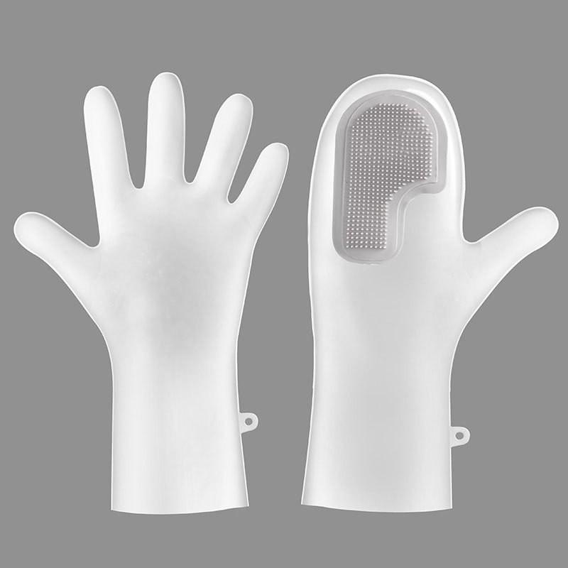 1Pair of Multifunctional Magic Brush Housework Dishwashing Gloves Plastic Kitchen Cleaning Household Laundry Washing Dishes