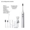 Dental Flusher, Electric Toothbrush, Two-in-one, Electric Oral Cleaner, Scrubber, Orthodontic, Oral Household Water Floss
