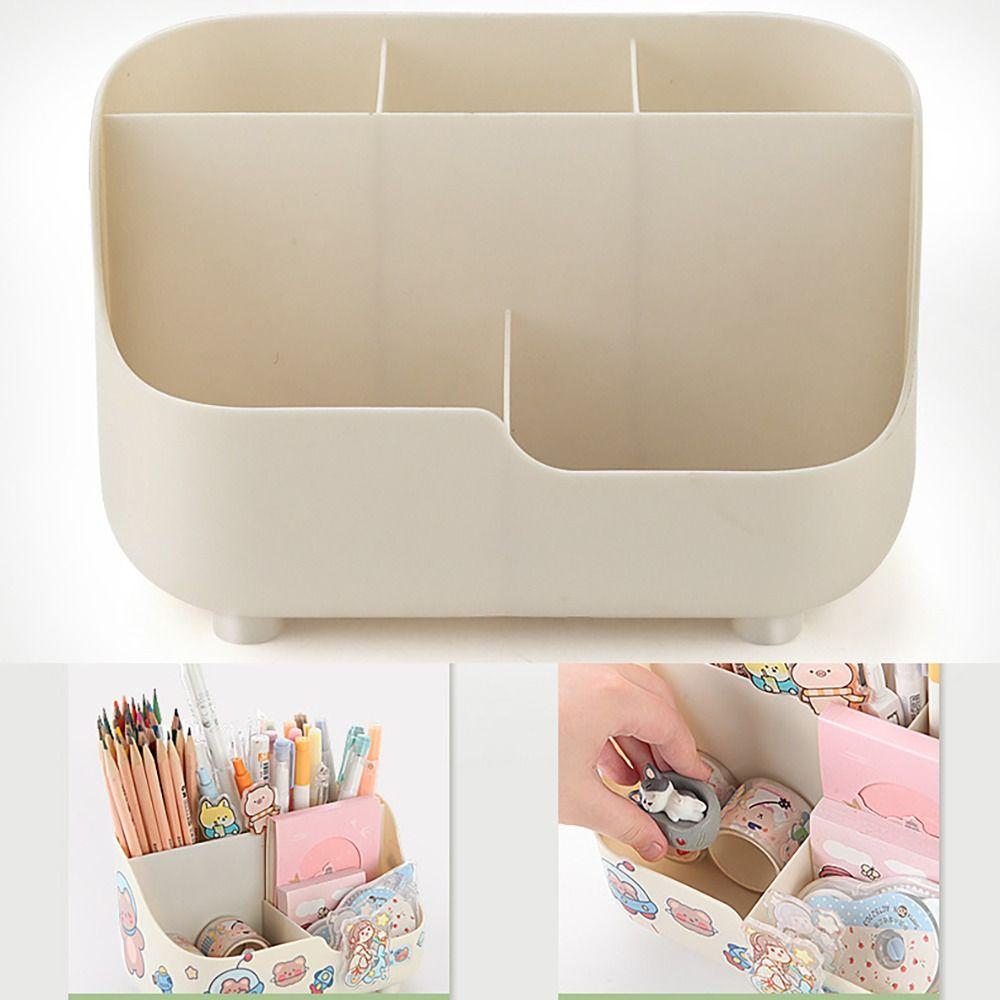 Plastic Pen Holder Multifunctional Makeup Brush Holder Cute Pen Container Students