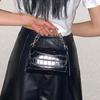 Black Handbag for Women, European-style Crocodile Pattern Chain Small Square Bag, Fashionable and Simple Single-shoulder Crossbody Bag