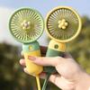 Portable Fan Cartoon Cute Fruit Flower Summer Flower Color Block Mini Handheld Small Fan Portable USB Charging Fan