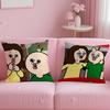 B-Bbangbbangs D-Diary Cartoon Pillow Case Soft Plush Fabric Double-Sided Printed Cushion Cover Warm Winter Sofa Pillow Case
