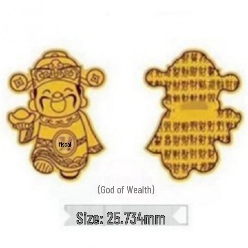 Gold-Plated Wealth & Prosperity Phone Sticker Set - Princess New Year & God of Wealth Designs