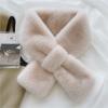 Женский милый пушистый шарф в корейском стиле - Мягкий плюшевый утеплитель для шеи, воротник из искусственного кроличьего меха для зимы
