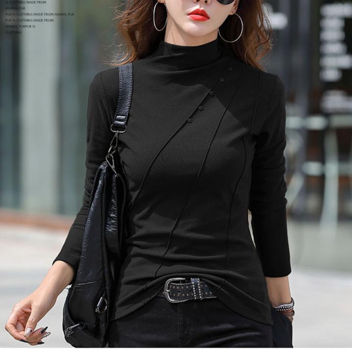 Модные зимние теплые женские пуловеры с высоким воротником, рубашка с толстым дном для женщин, теплая блузка