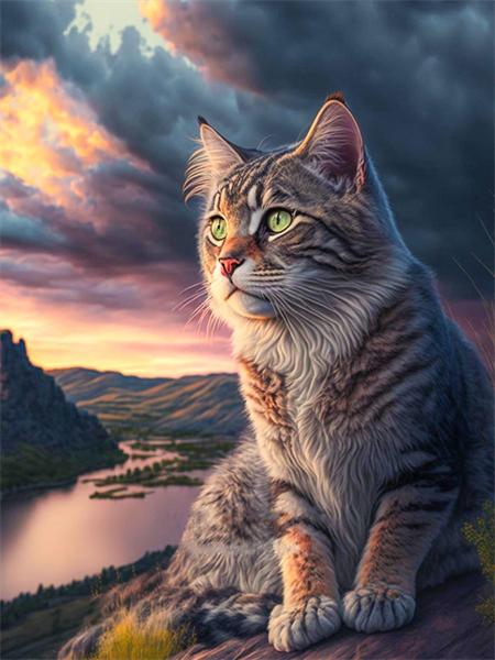 5D алмазная картина кошка полная круглая мозаика вышивка животное ручная работа подарок домашний декор