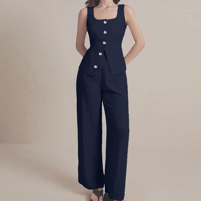 ZANZEA Women Sleeveless Tank Tops and Pants Summer Two Piece Suit Sets