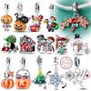 Рождество Хэллоуин Зимние Шармы Бусина Медь Тыква Пряничный Человечек Лось Снеговик Шармы Подходят для Браслета Женские Украшения