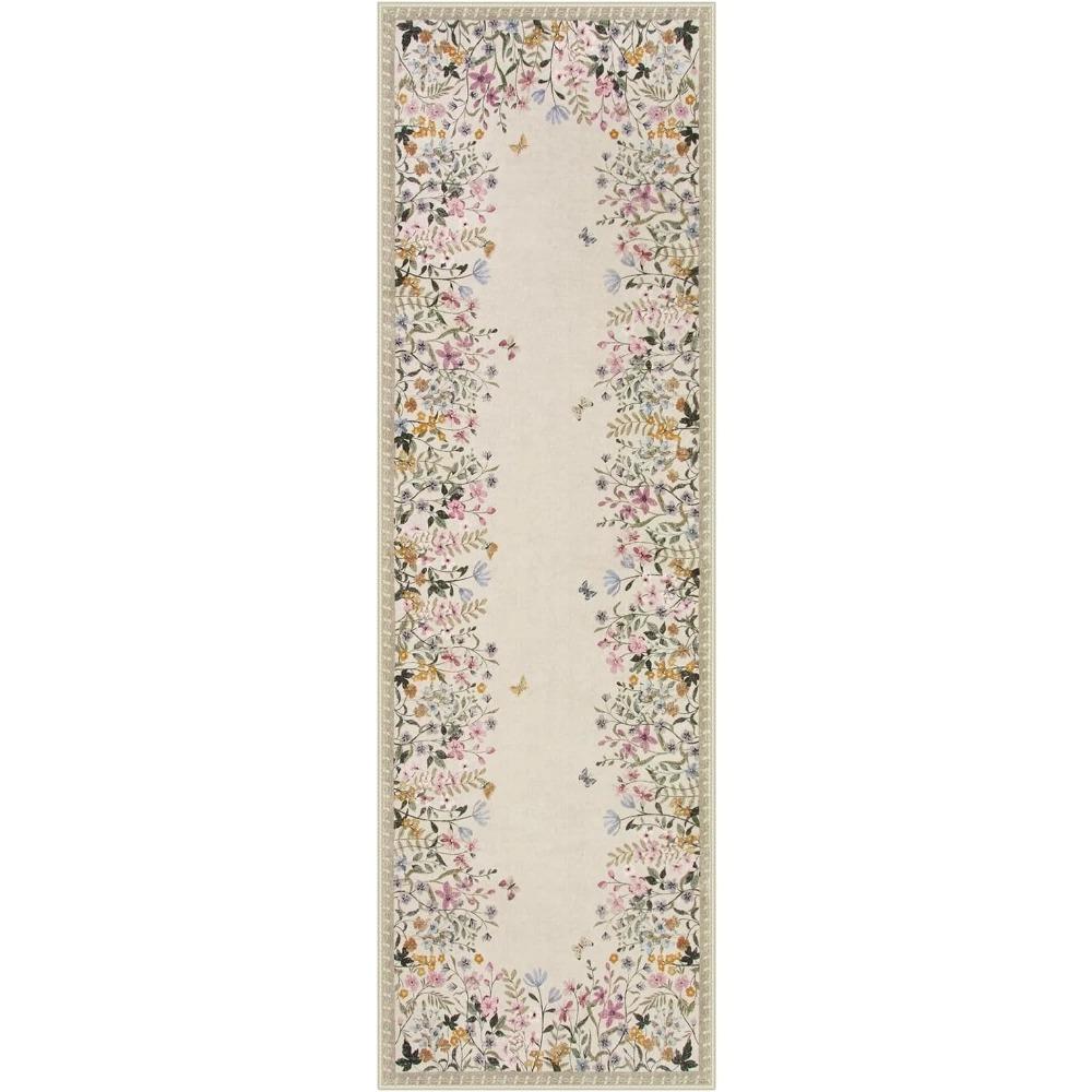 Ковровая дорожка для прихожей, длинный ковер, машинная стирка, складной, нескользящий коврик для пола, весенние цветы, ковры для украшения дома для гостиной